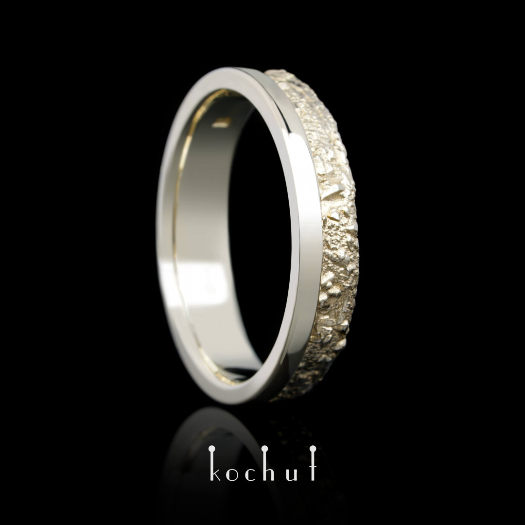 Wedding ring In joy and sorrow halves White gold